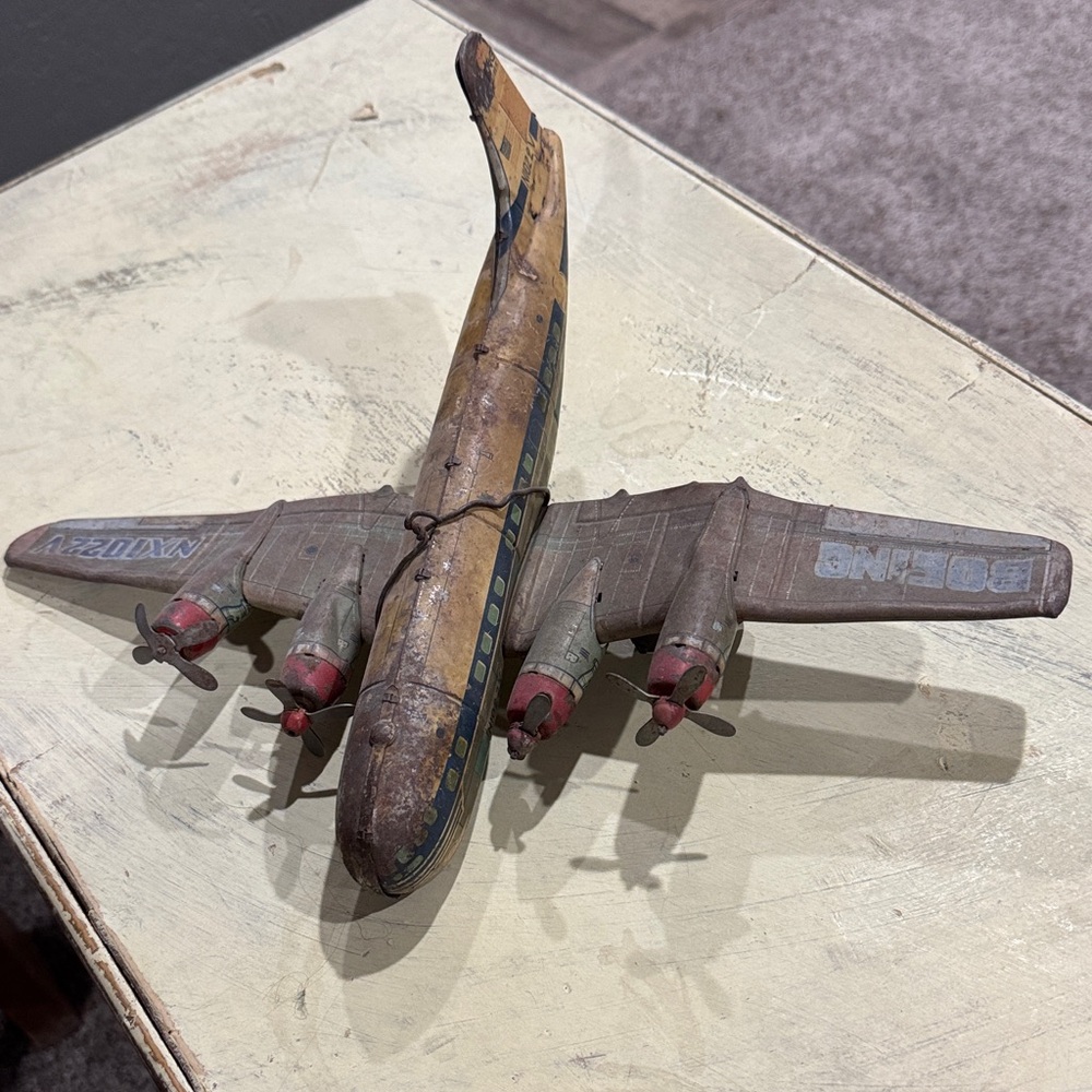 Vintage Japan Litho Tin Airplane